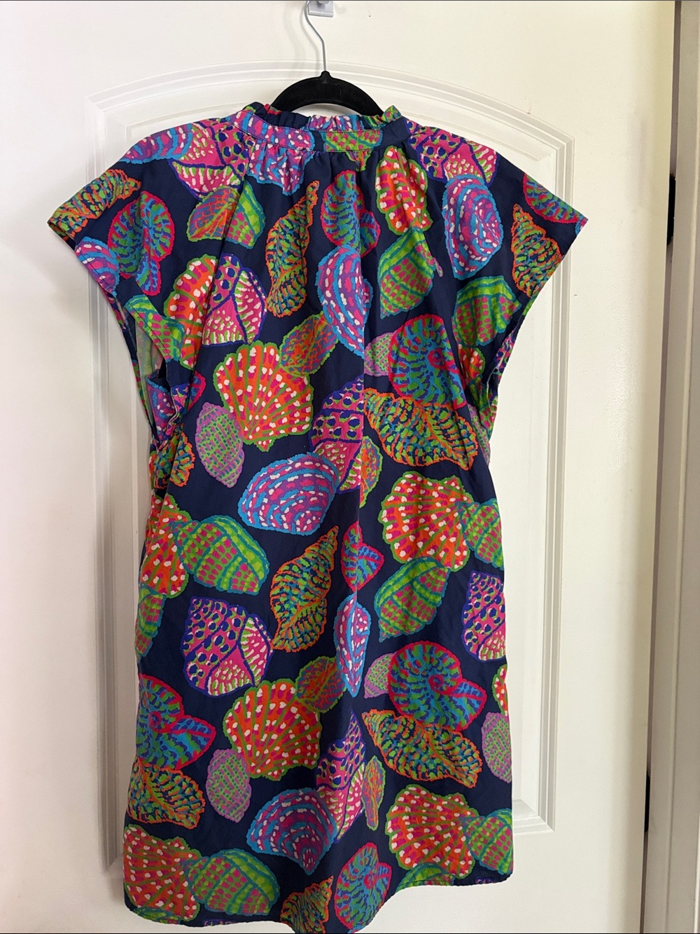 THML Navy Shell-Print Mini Dress with Bright Multicolor Accents - Picture 3 of 3